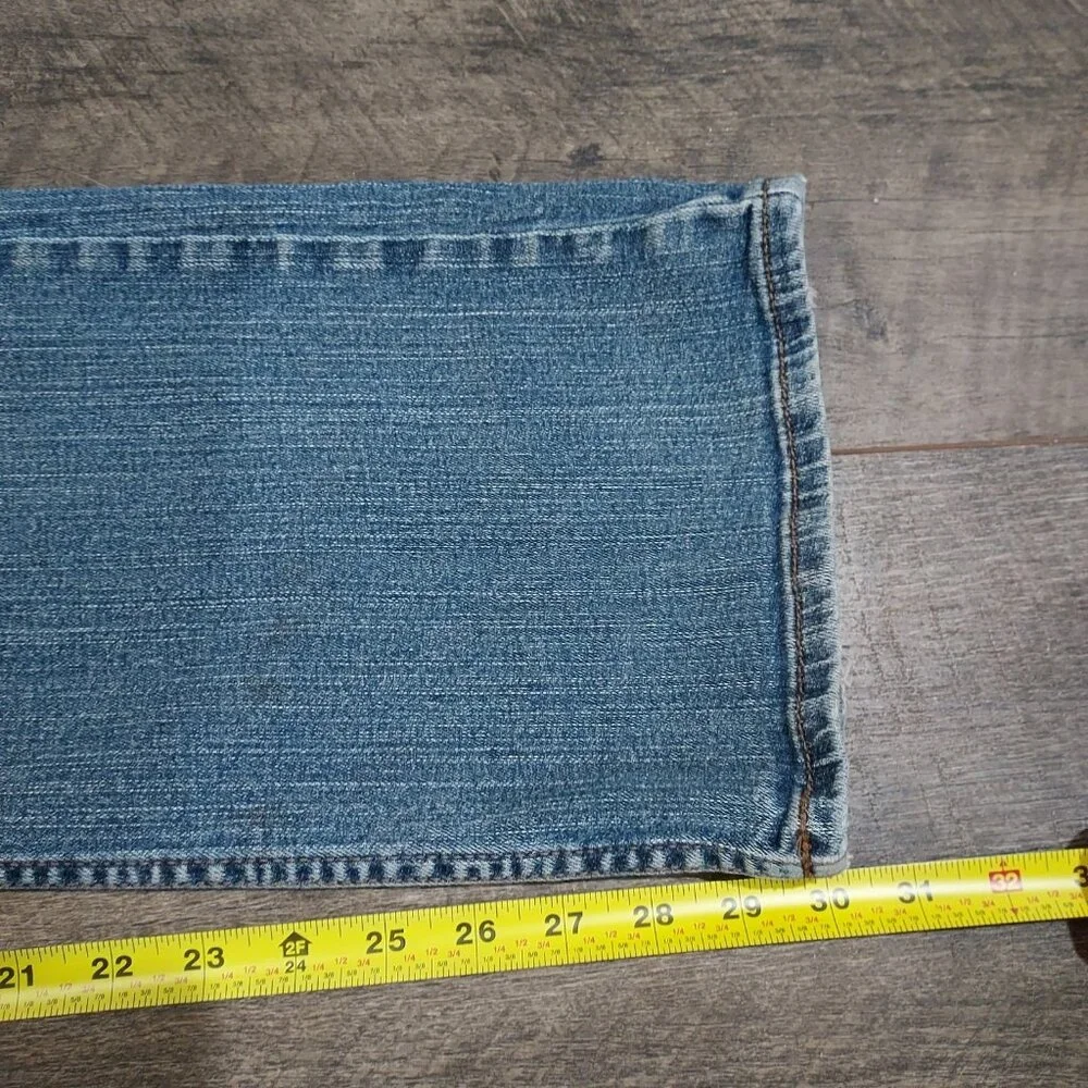 Thrashed Distressed DKNY Boot Cut Cotton Spandex Fits 30x30 size 10 - Picture 13 of 15